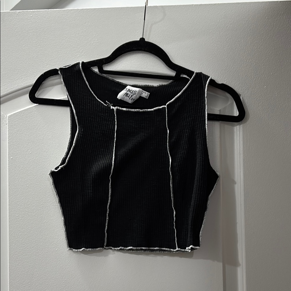 Black Cropped Tank Top